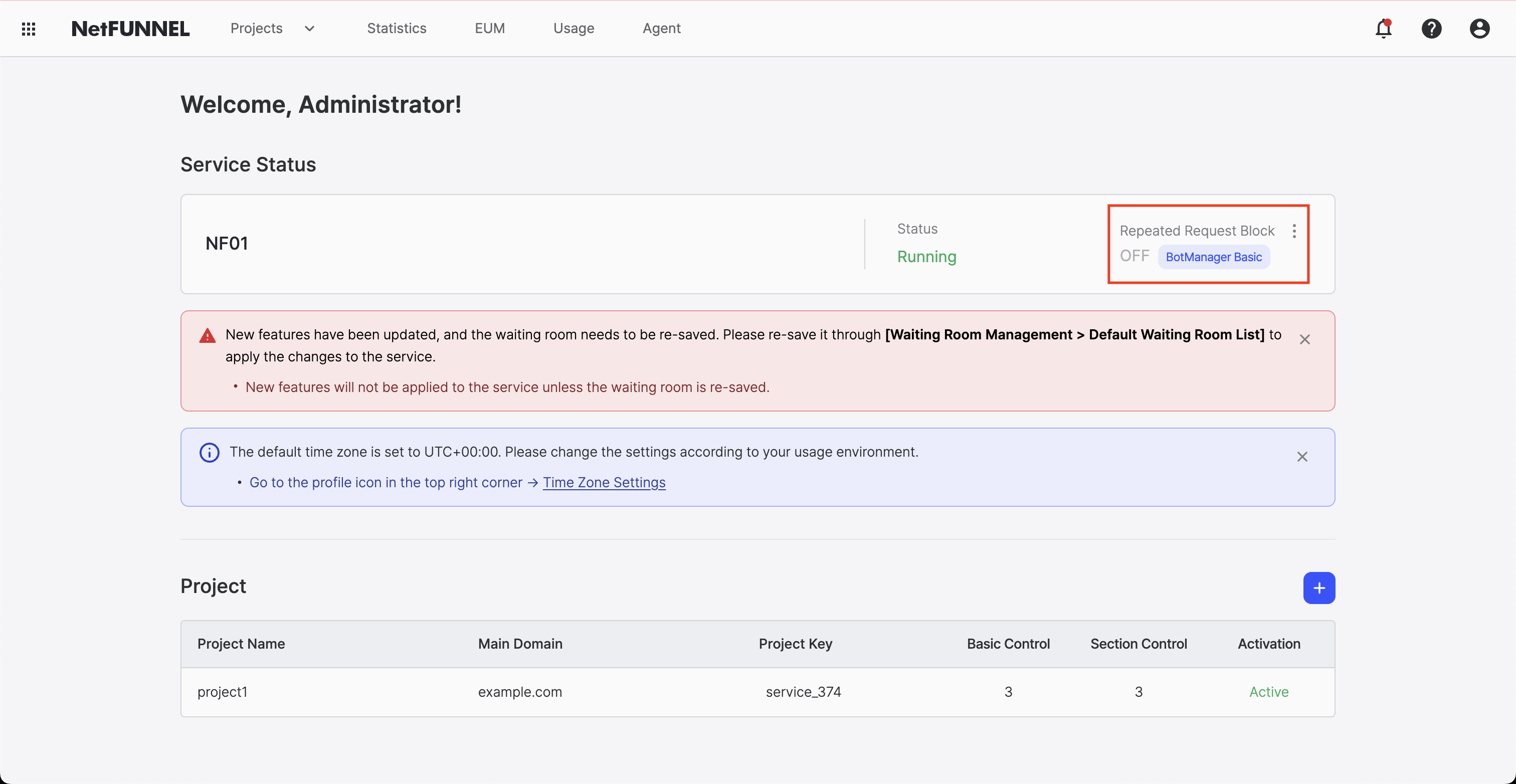 Repeated Request Block Section Highlight (OFF Status)
