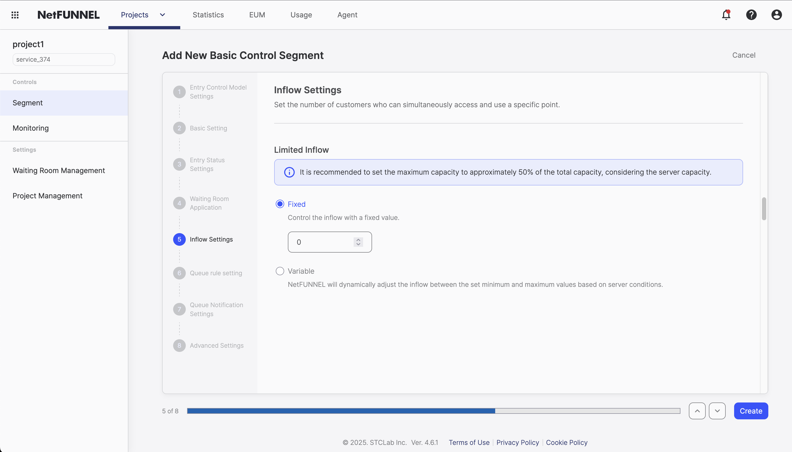 Inflow Setting Console