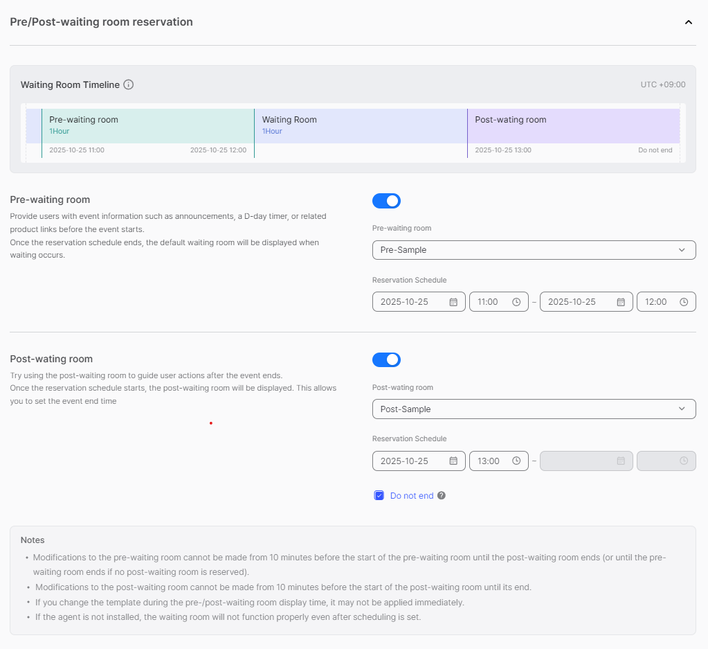 Pre/Post Waiting Room Reservation Console