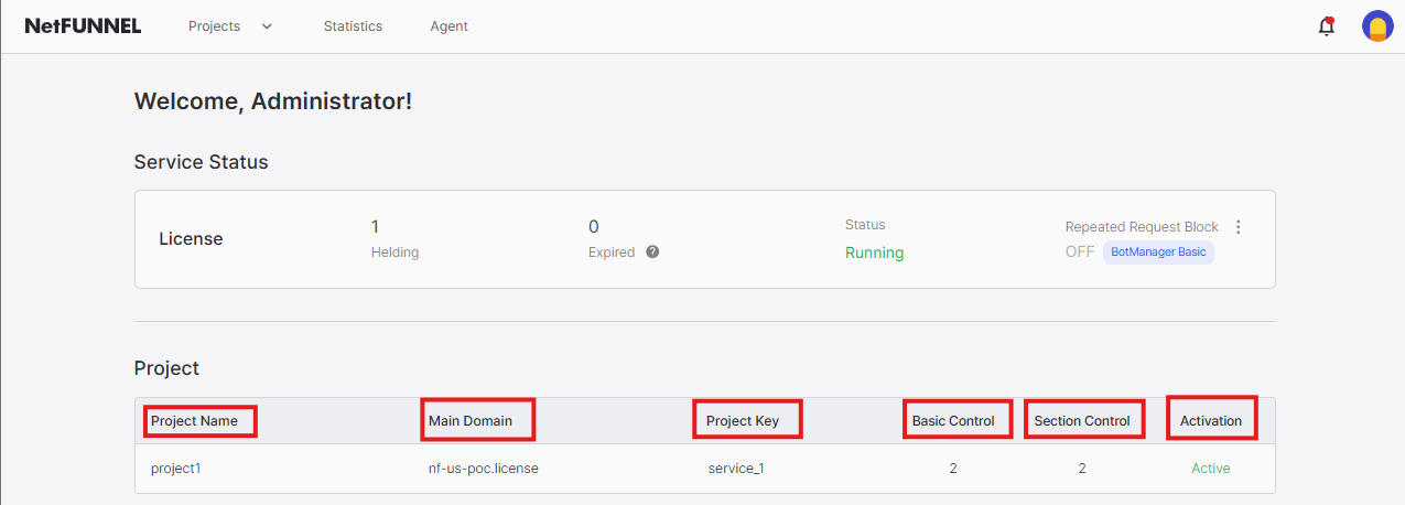 Project List Columns