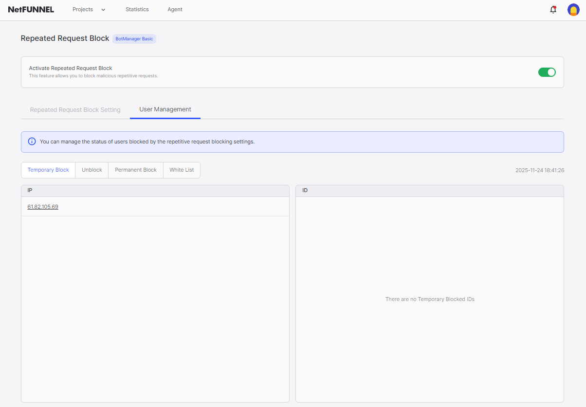 Temporary Block List