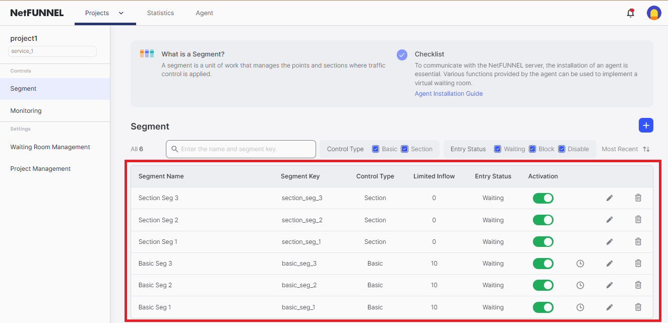 Segment List Section