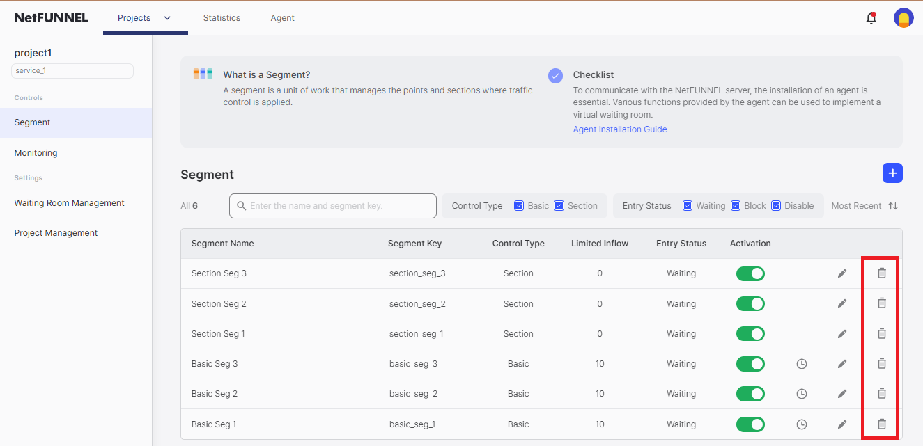 Segment Delete Button