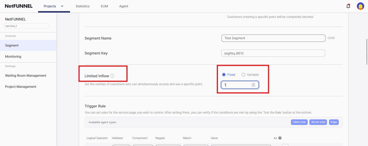 Update limited inflow