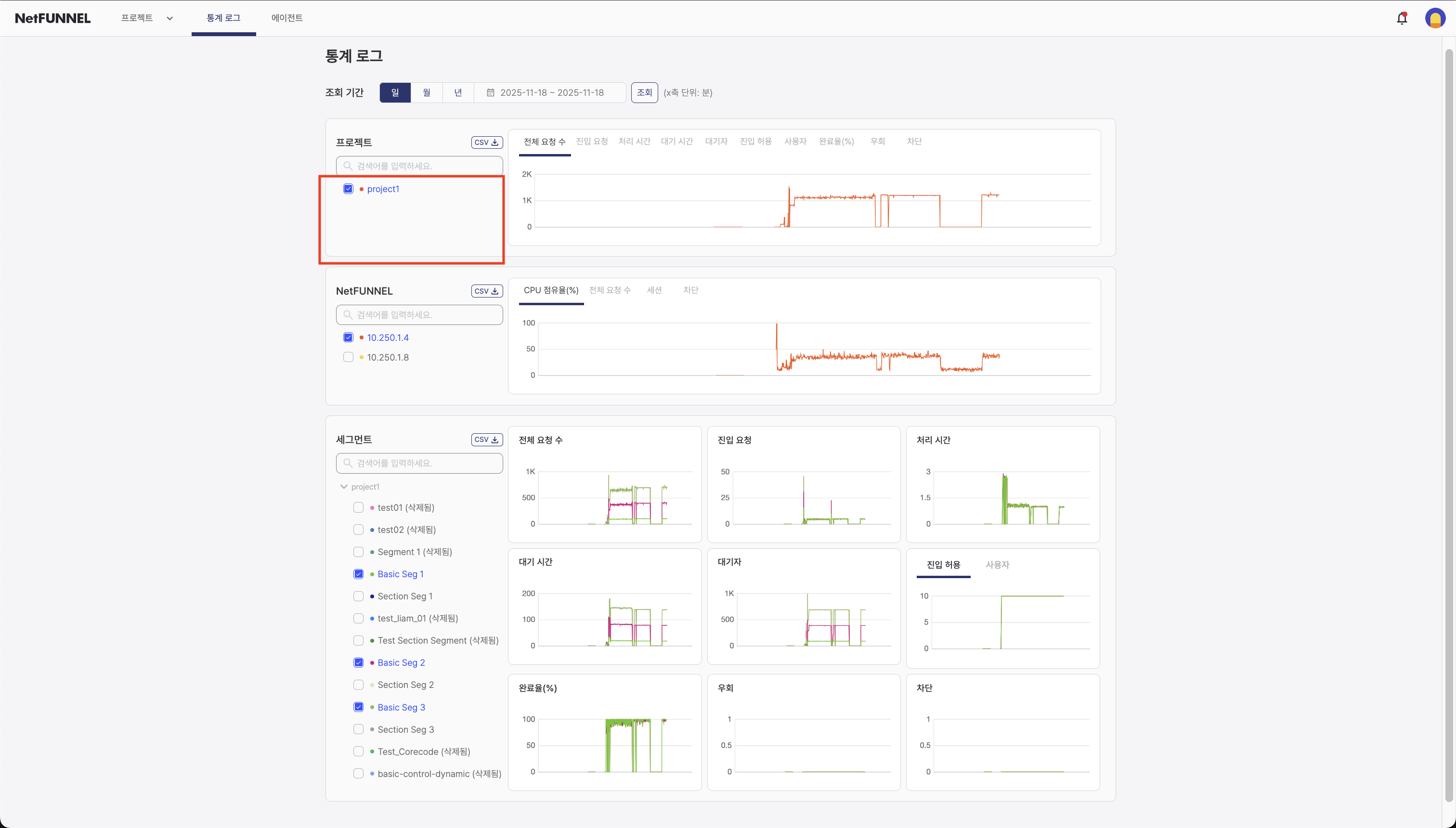 Project Section Filter Area