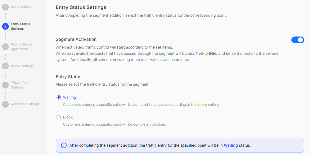 Entry Status Setting Console