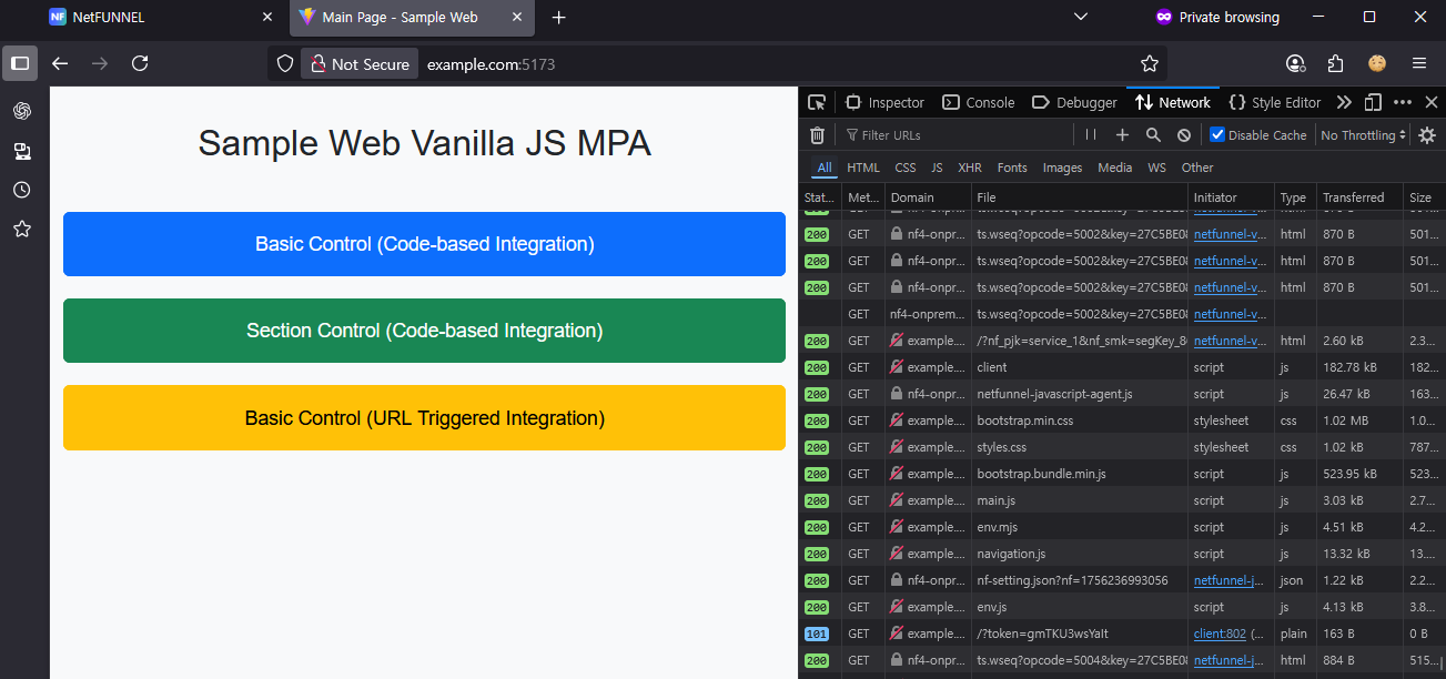 Entry to target page