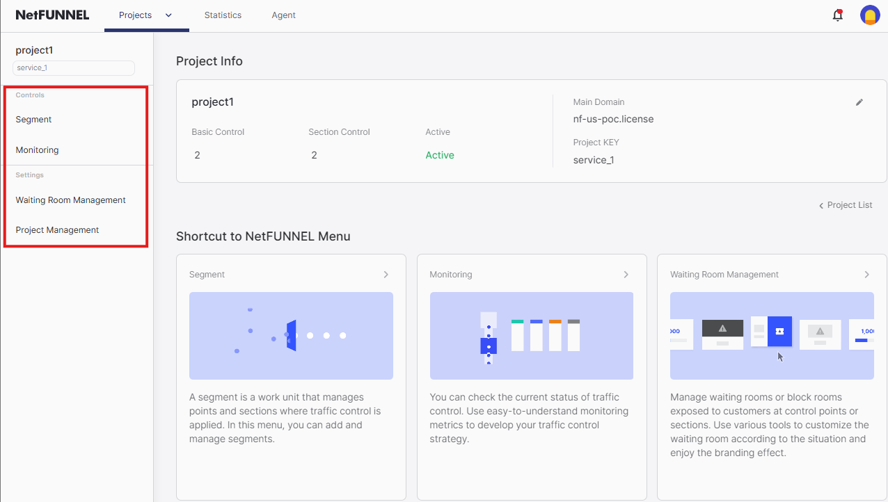 Project Sidebar Menu