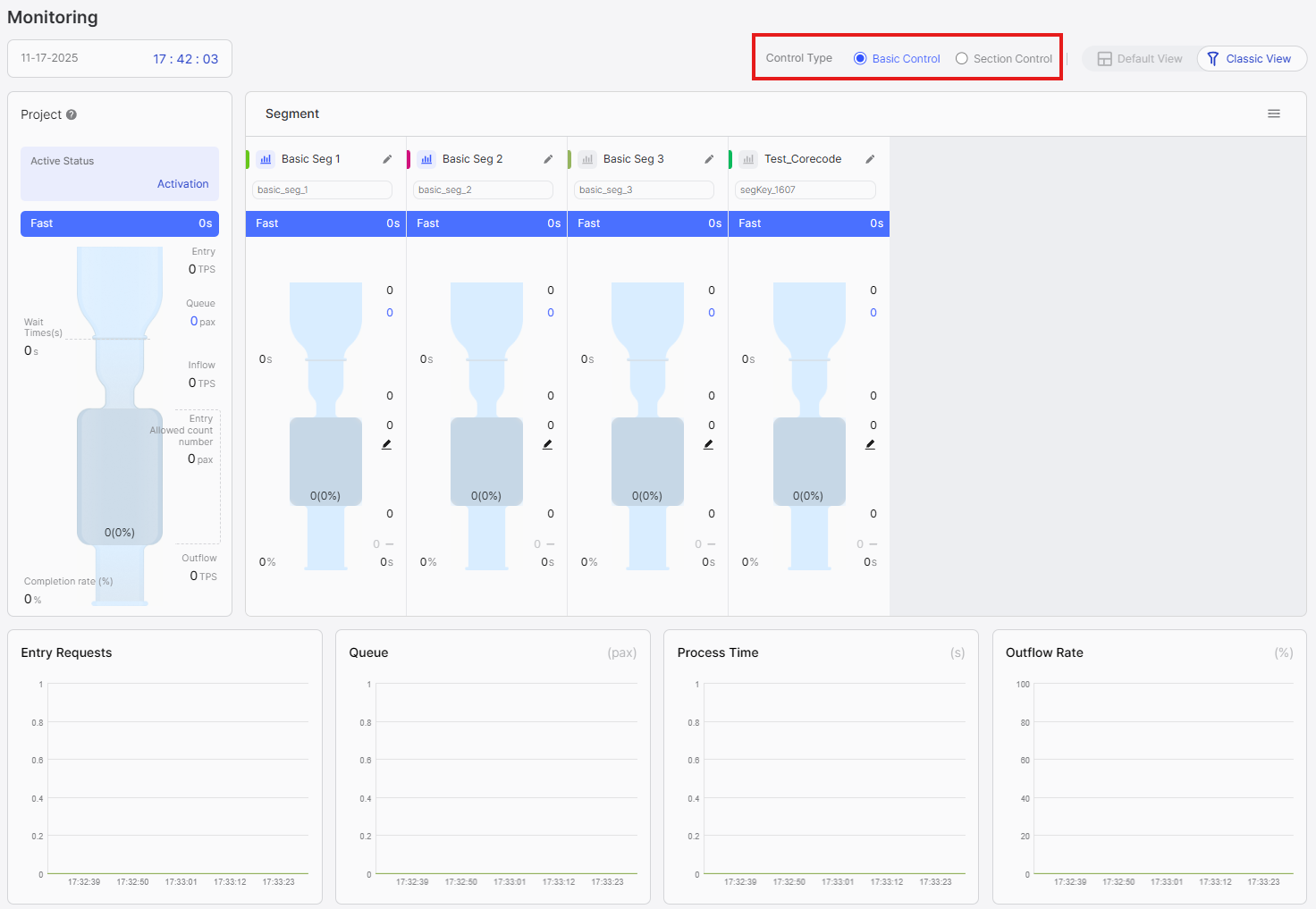 Control type selection showing Basic Control and Section Control options
