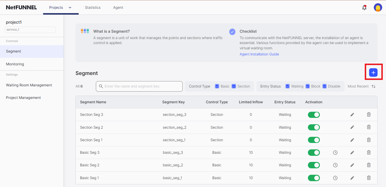 Segment Create Button