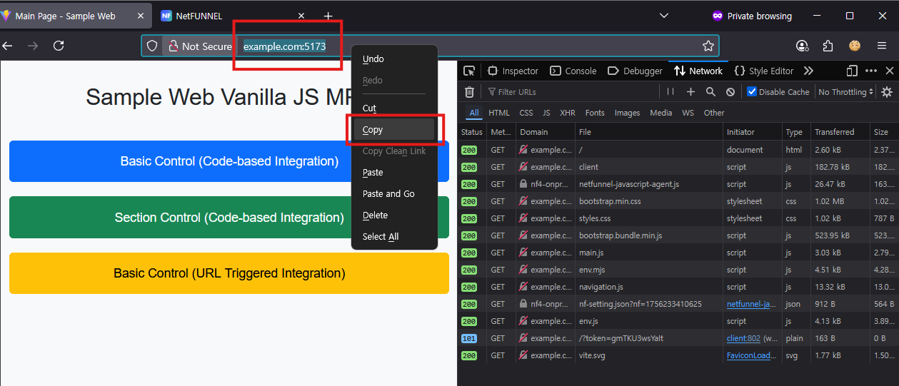 URL matching configuration